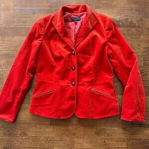 Talbots Women’s Size 6 Fitted Velvet Blazer in Rust Orange, Tailored Fit,​
